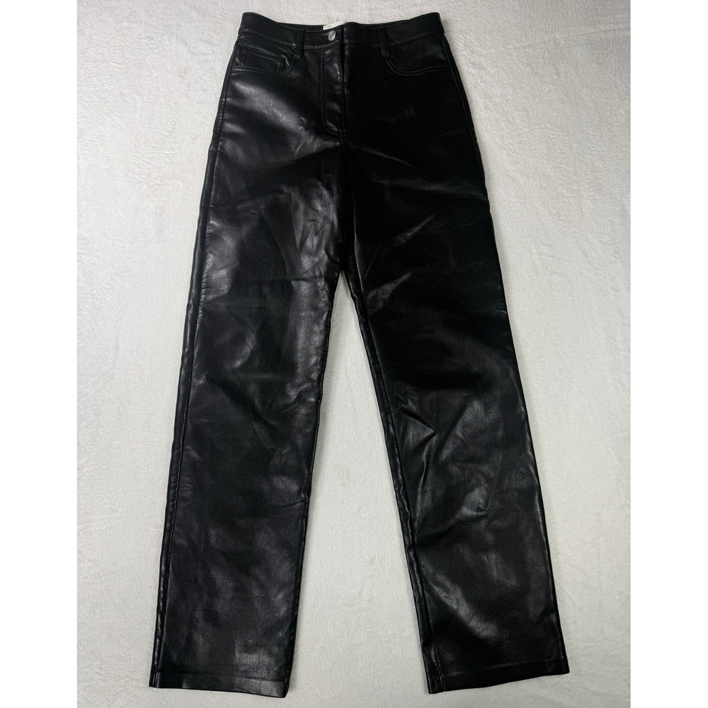 Wilfred The Melina Pant Size 4 Black Faux Leather Vegan Aritzia